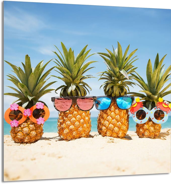 TMK ArtDeko - Snijplank - 60x65 cm - Gehard Glas - Fruit Ananas