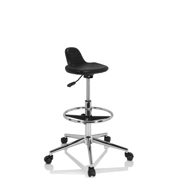 Werkstoel / Werkkruk TOP WORK 03 I PU schuim zwart hjh OFFICE