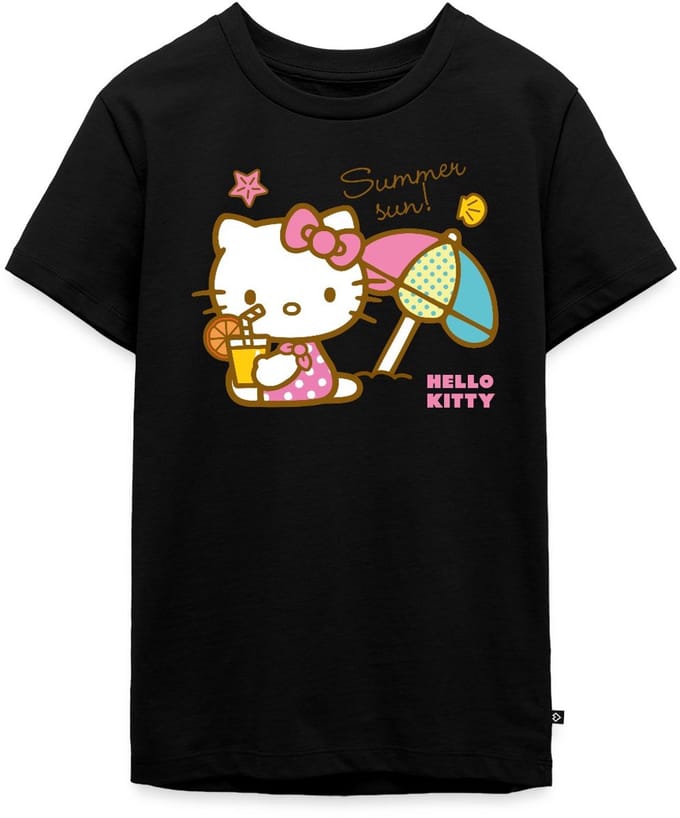 Hello Kitty Op Het Strand Onder Een Zonnescherm Premium T-Shirt Tiener