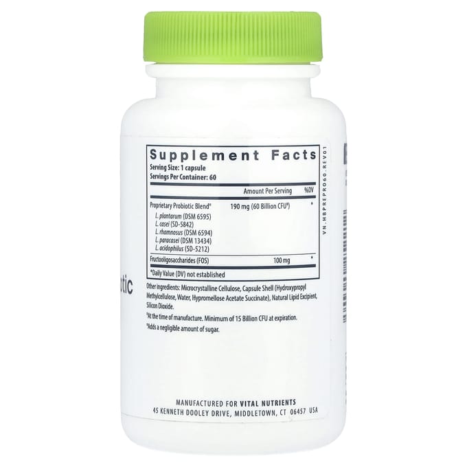 Hyperbiotics, Free + Pro, 60 milliards d'UFC, 60 capsules résistantes à l'acide