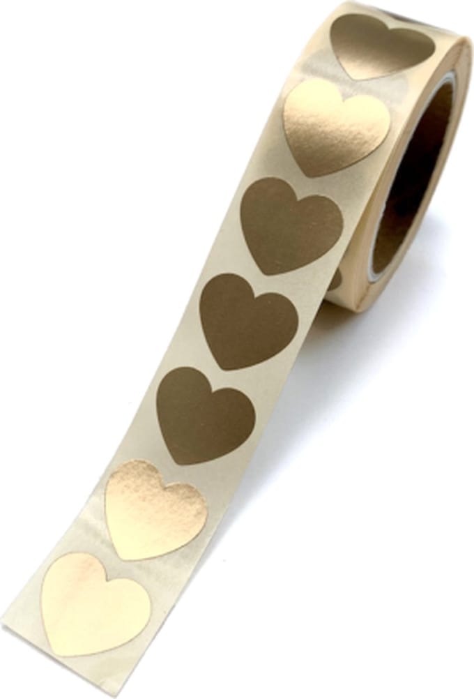 Sluitsticker – Hart Brons / Goud / Mat - Envelop - Cadeau - Chique inpakken - DH collection