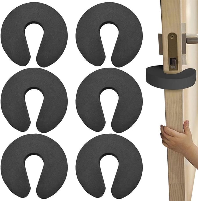 Pack van 6 Kids Deurstoppers - Veiligheid Deurstoppers voor Kinderen - Zachte Foam Deurstoppers