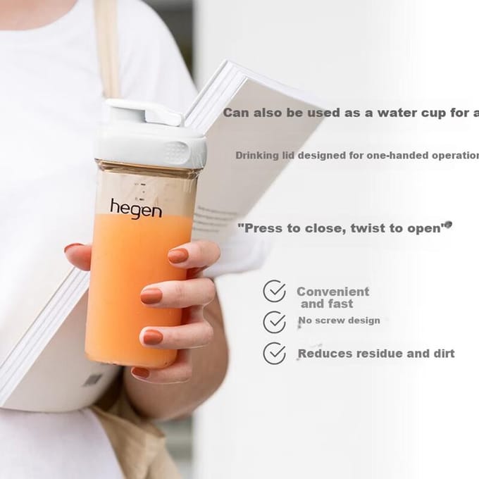 HEGEN Hegen Beker 3-6 Jaar 330ml Kinderen PPSU Geïntegreerde Multifunctionele Directe Drinkbeker Origineel Geïmporteerd Paars