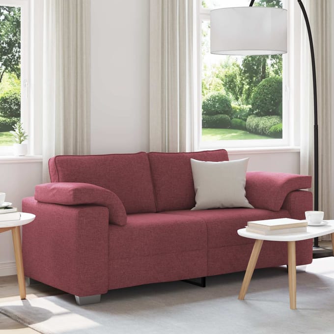 vidaXL - Loveseat - Wijnrood - 180 - cm - Stof