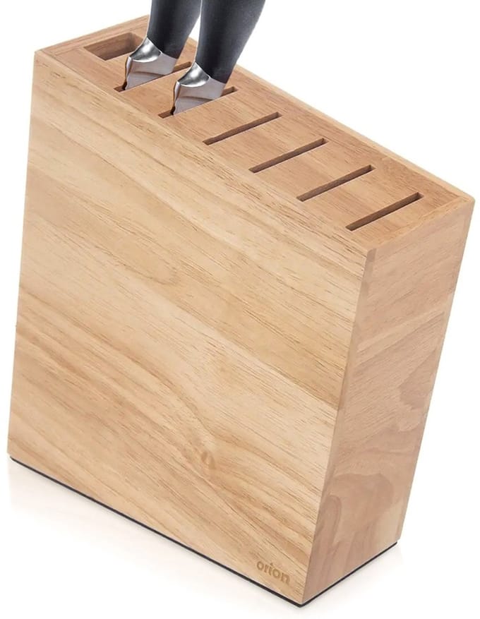 Messenblok met Vakken Houten - Messenhouder