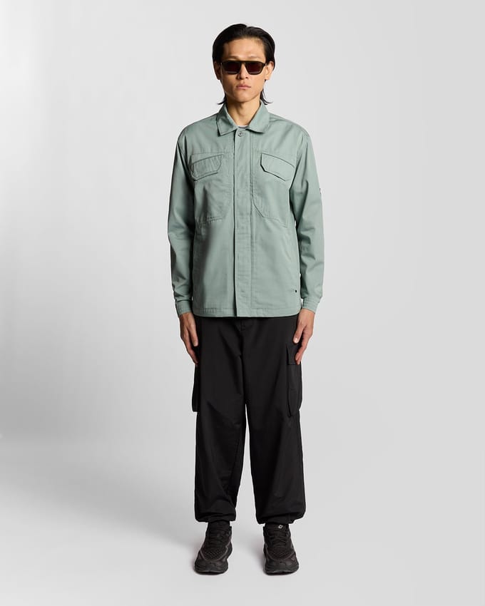 Lyle & Scott Multi Pocket Overshirt Cold Mint Taglia: XL | Camicie Casual Outlet | Uomo | Ciano