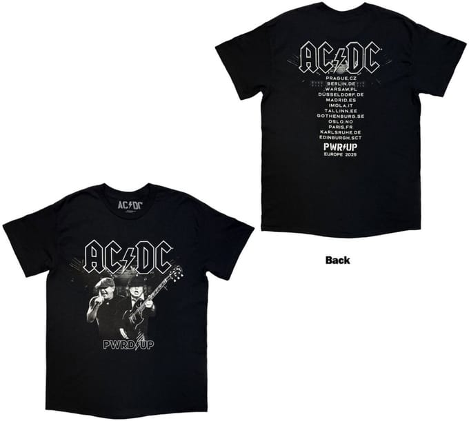 AC/DC - B&W Photo North American Tour '25 Heren Tshirt - M - Zwart