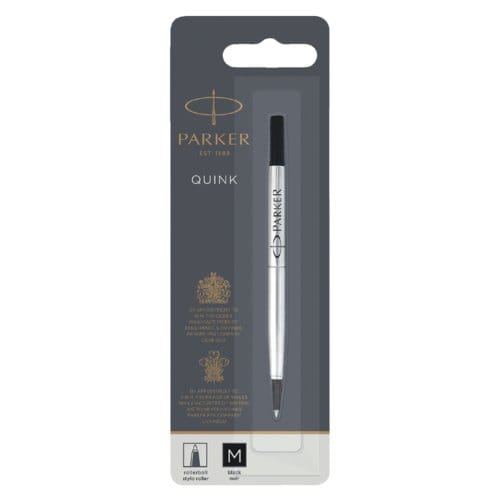 Rollerpenvulling parker quink medium zwart blister