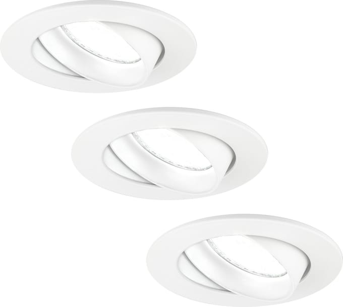 Ledvion - 3X LED Inbouwspot Rio - Wit - Dimbaar - 3W - 6500K - Ø85 mm