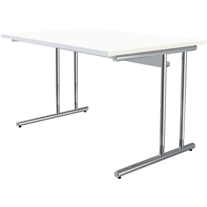 Bureautafel Toledo, in hoogte verstelbaar, rechthoek, C-poot-onderstel, breedte 1200 mm, wit