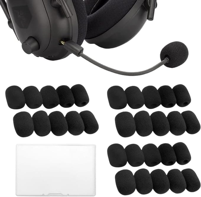 Set van 30 Microfoon Schuimhoezen - Winddichte Mini Foam Covers voor Les, Conferentie en Podium - Diameter 8mm, Zwart