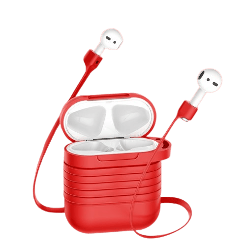 Baseus Luxe AirPods 1/2 Case met Anti-Lost Strap Rood