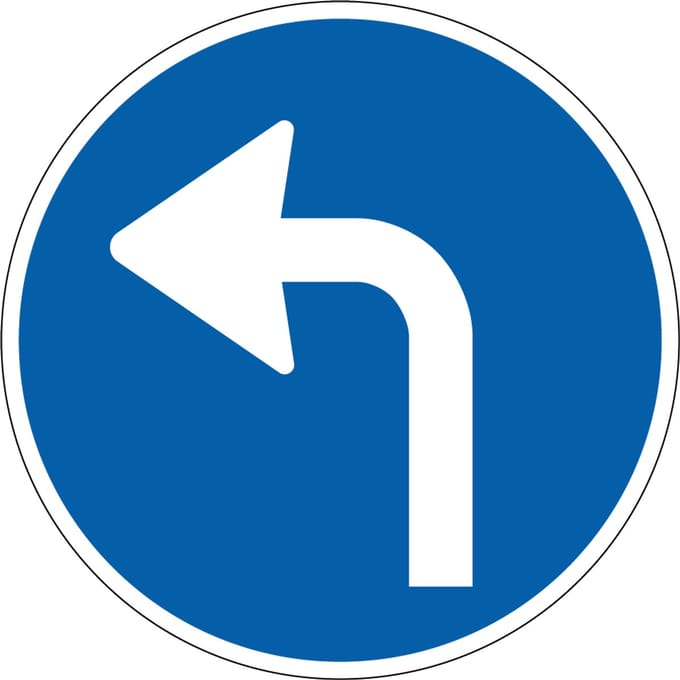 Verplichte rijrichting bord - kunststof - D5l 400 mm