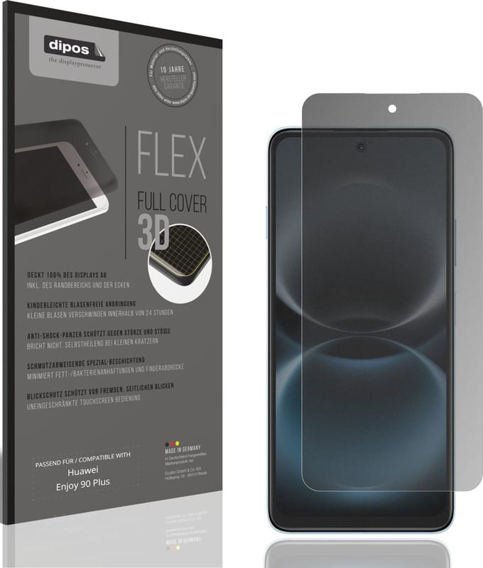dipos FLEX – Matte Privacy Screenprotector geschikt voor Huawei Enjoy 90 Plus | Volledige Schermbescherming | Case-Friendly