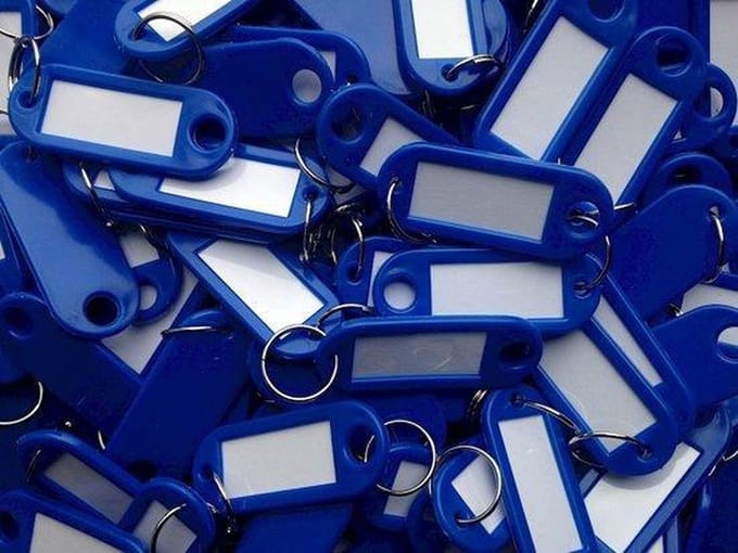 Sleutellabels - Sleutellabel - Sleutelhangers - Sleutelhanger - Blauw - 100 Stuks