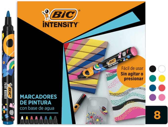 Paintmarker bic intensity assorti 8 stuks