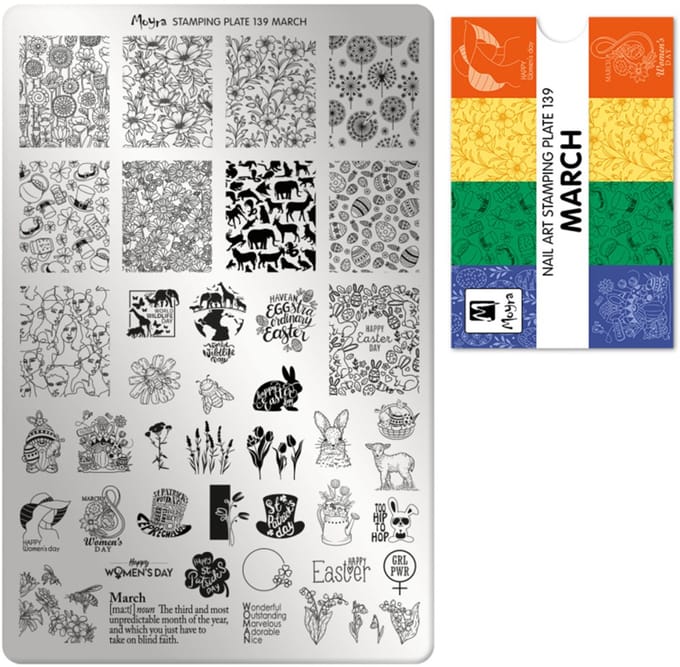Moyra Stamping Plate 139 MARCH + Gratis Try-on Sheet