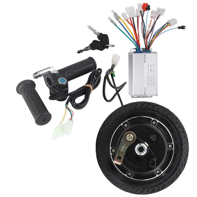 48V 350W Wiel Borstelloze Naafmotor Accessoire voor 8in Elektrische Scooter Ombouwset black