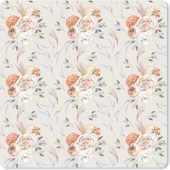 Muismat 20x20 cm - Mousepad Rozen - Oranje - Bruin - Roze - Muismatten
