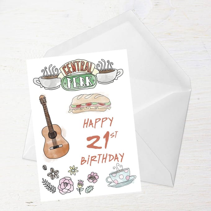 Friends Birthday 21st Greetings Card - Large Card