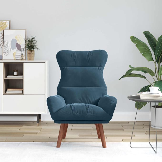 vidaXL - Fauteuil - Blauw - 69 - x - 74 - x - 93 - cm - Fluweel