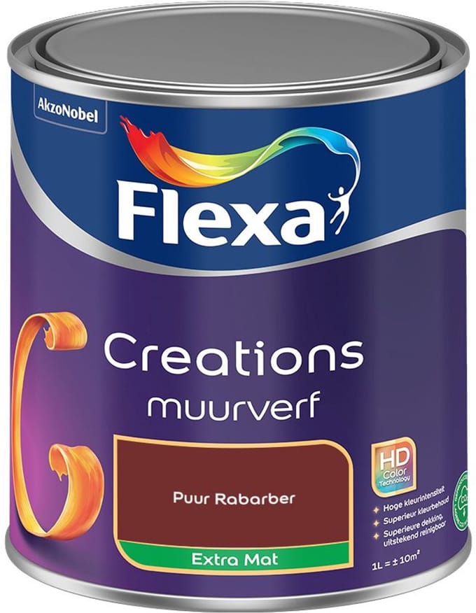 Flexa - Creations Muurverf Extra Mat - Puur Rabarber - Mengverf - 1 L