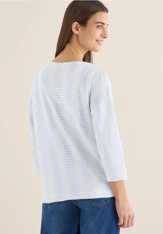 Gestreept shirt met structuur