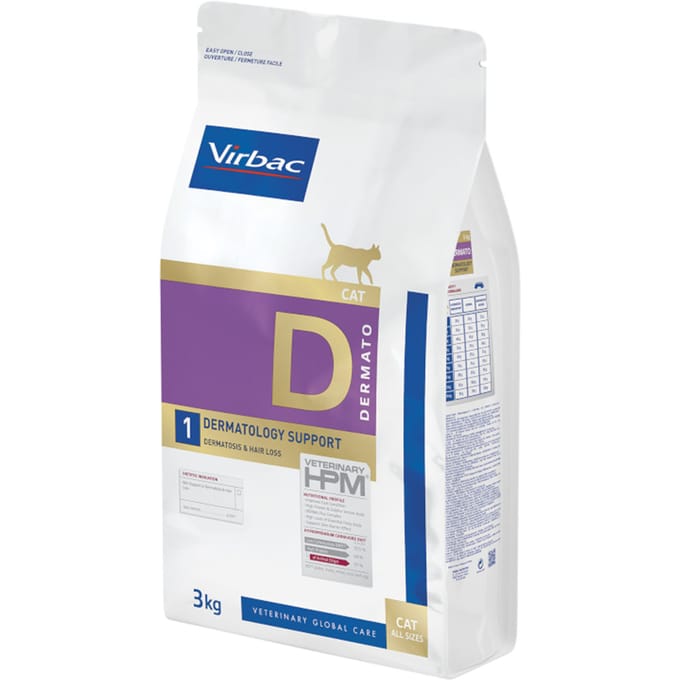2x3kg Veterinary HPM Cat Dermato D1 Virbac Kattenvoer