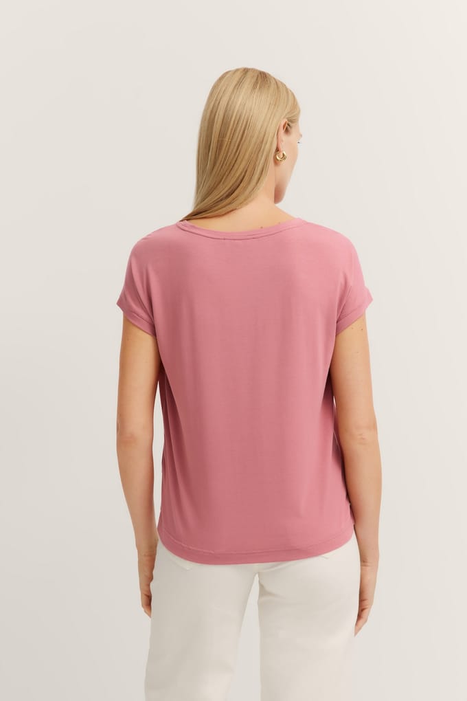 Bugatti Damen T-shirt in zachte materiaalmix