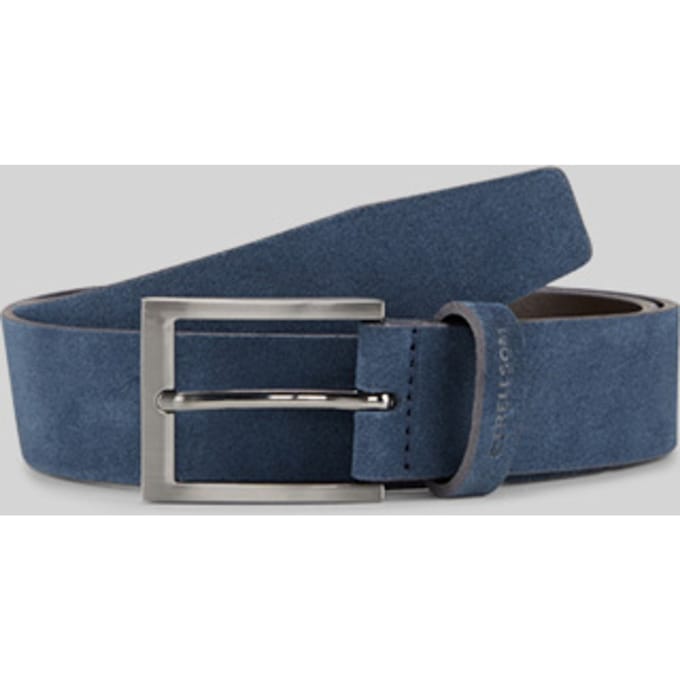 strellson riem Leather Belt 3,5 W100 Navy donkerblauw