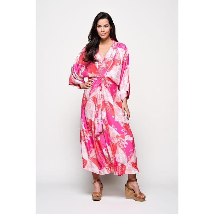 Caroline Tensen Islay Kimono Jurk Roze / Multi