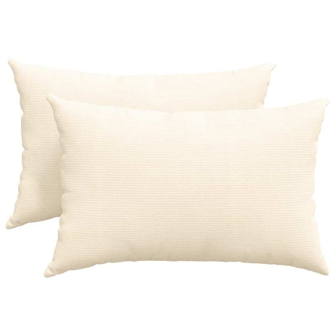 vidaXL - Zitkussens - 2 - pcs - Crème - 60 - x - 40 - cm - Corduroy - stof