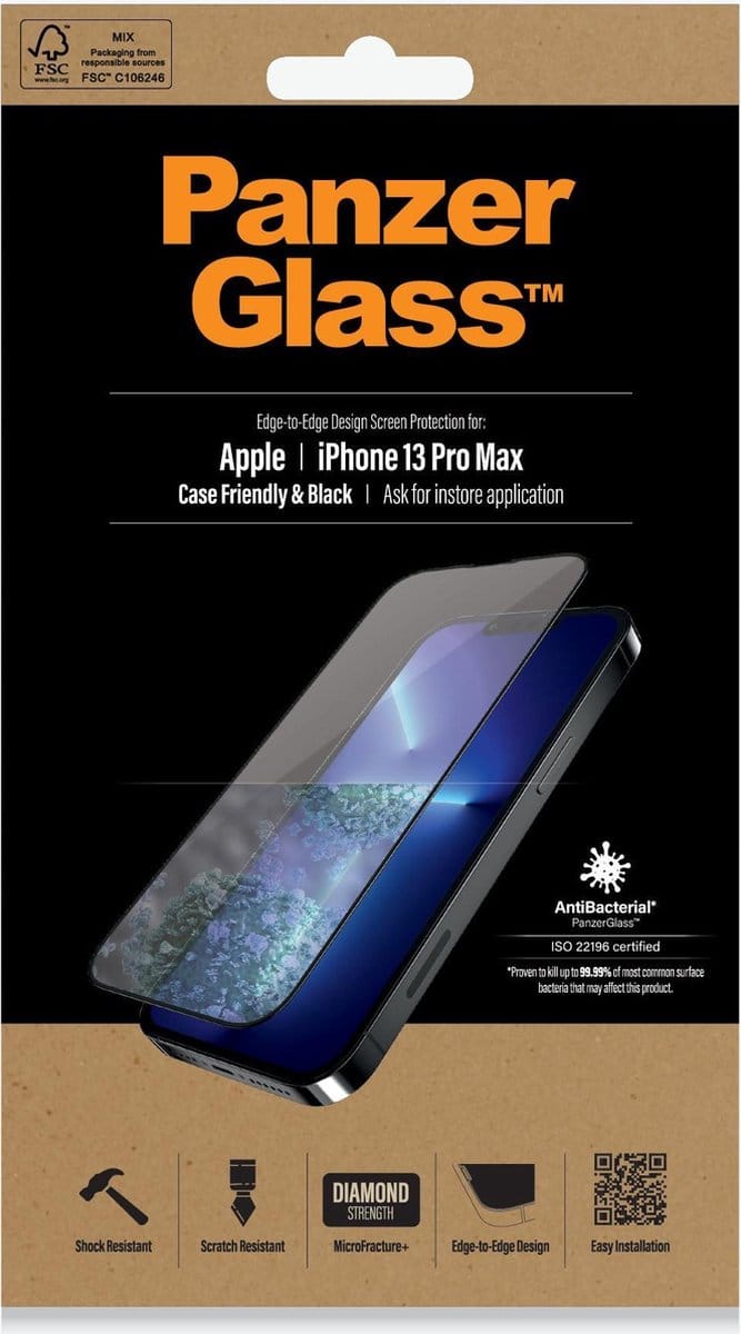 PanzerGlass Apple iPhone 13 Pro Max - Zwart CF Super+ Glass AB
