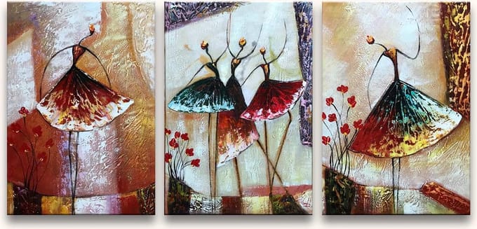 Handgeschilderd schilderij Olieverf op Canvas - Vreugdedans
