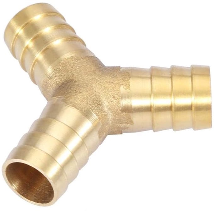 Allecto - T-Connector - Messing Barb Raccord - Geschikt voor Water