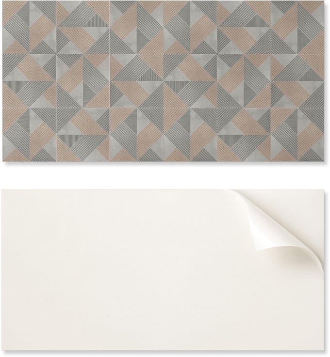 Decoratief zelfklevend vinyl wandpaneel 100x50 cm met geometrisch driehoekspatroon
