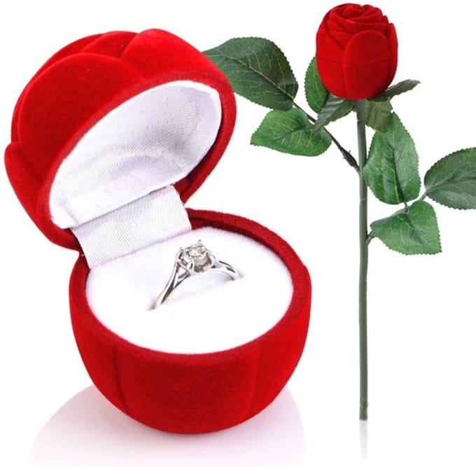 Store_7 - Ring Case - Handgemaakte Ringdoos - Elegante Rozenvorm