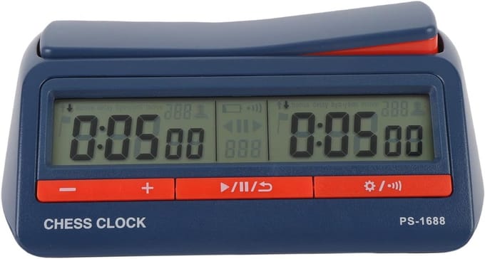 Digitale Schaakklok - Schaak Timer - Toernooi Spel - 8 Timingmodi - 138 x 96 x 32 mm - Zwart