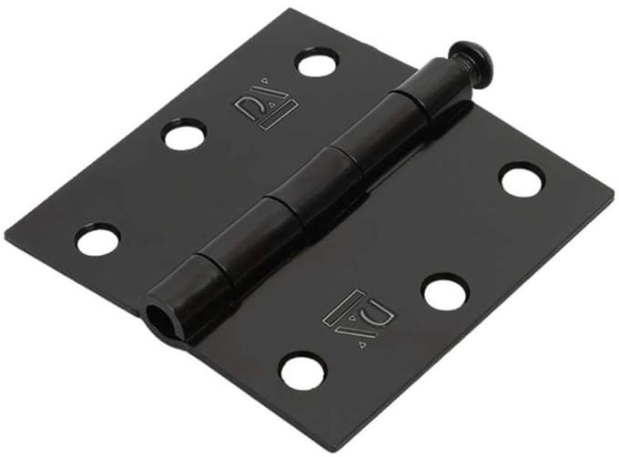 Scharnier - Rechte hoeken - 76x76mm - Losse pen - Staal - Zwart
