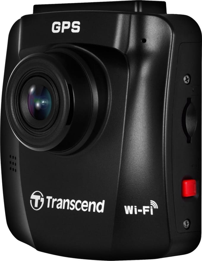Transcend DrivePro™ 250 Dashcam met GPS Kijkhoek horizontaal (max.): 140 ° 12 V, 24 V GPS met radarherkenning, Time-lapse, G-sensor, WDR, Botswaarschuwing,