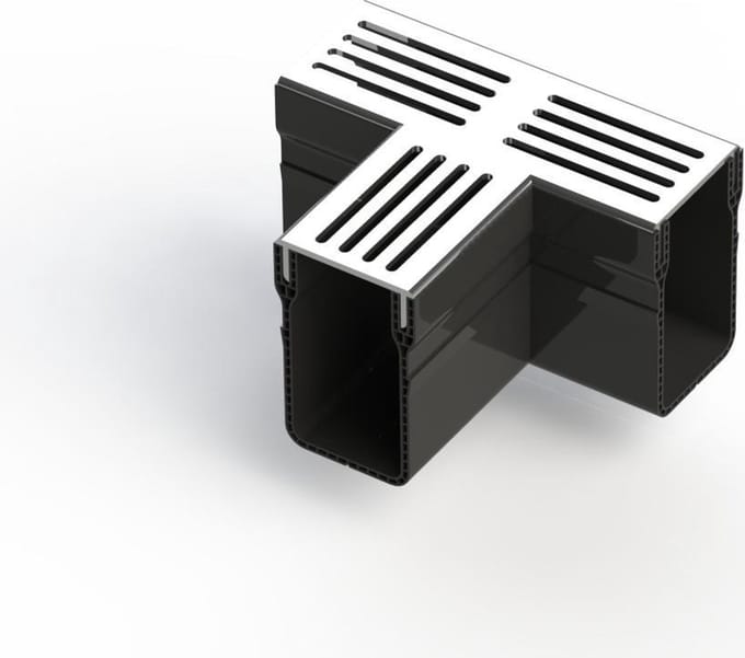 Black Beauty Perfect Drain 65/100 T-stuk alu designrooster