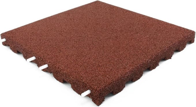 Rubbermagazijn - Speelplaatstegel - rood - 50x50 cm - Dikte 8cm - 4 stuks