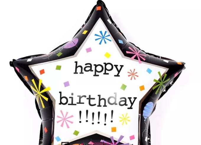 Folieballon happy birthday ster 45 cm