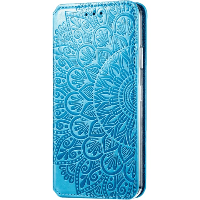Mocaa iPhone 12 Mini Magnetisch Mandala Portemonnee Hoesje Blauw