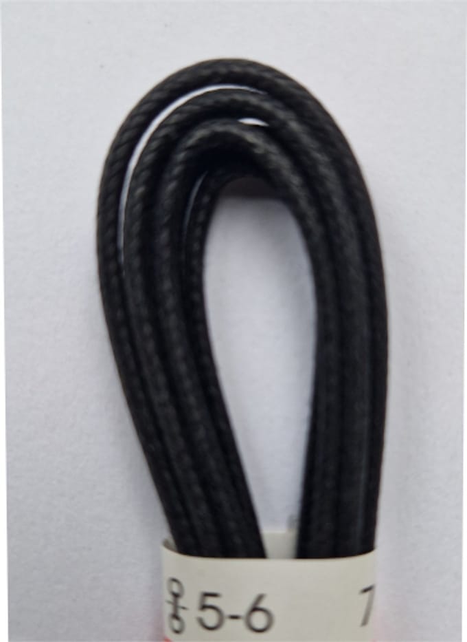 Ronilux Veter - Zwart - Dun Rond - Wax - Lengte 75 cm - Dikte 2 mm - Schoenveter