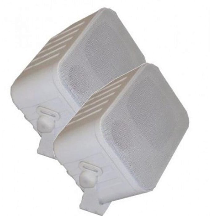 Mini box luidspreker - Boekenplank speaker - Home audio - Met beugel - 60W - Wit