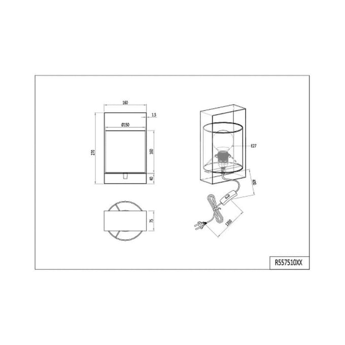 REALITY PAIL - Tafellamp - Mokka - excl. 1x E27 4,9 W - Snoerschakelaar