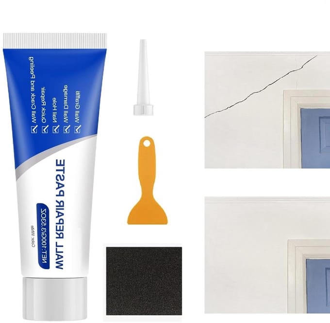 Wandreparatiepasta - Plamuurmassa Vulmiddel - Muren Herstellen - Scheurvrij Glad Resultaat - 200 ml - Wit