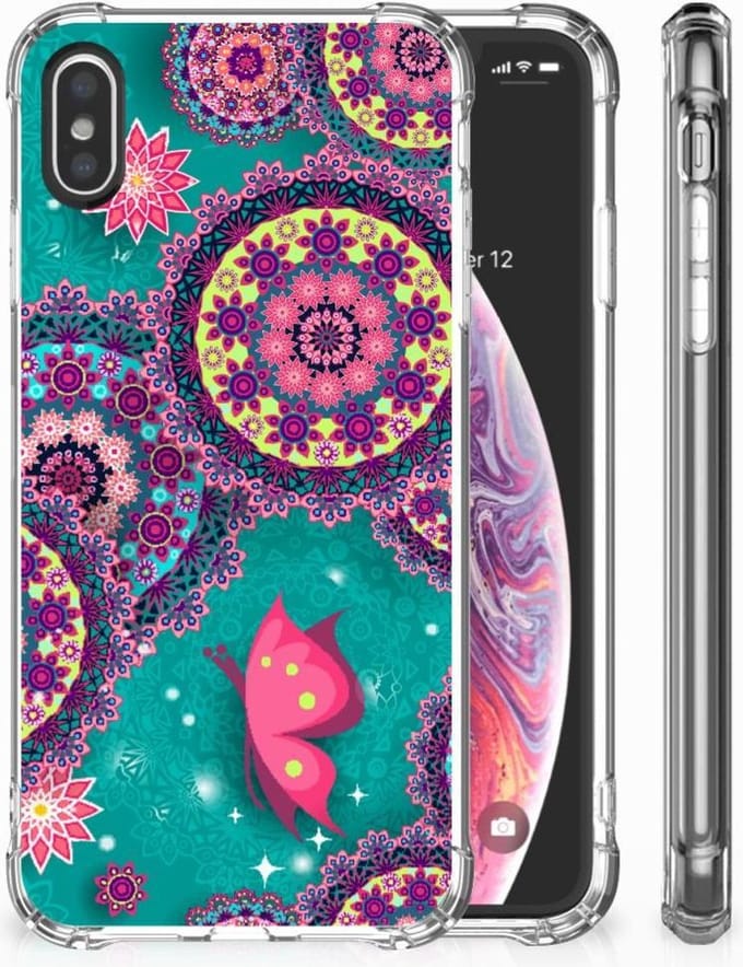 Apple iPhone X | Xs Back Cover Cirkels en Vlinders