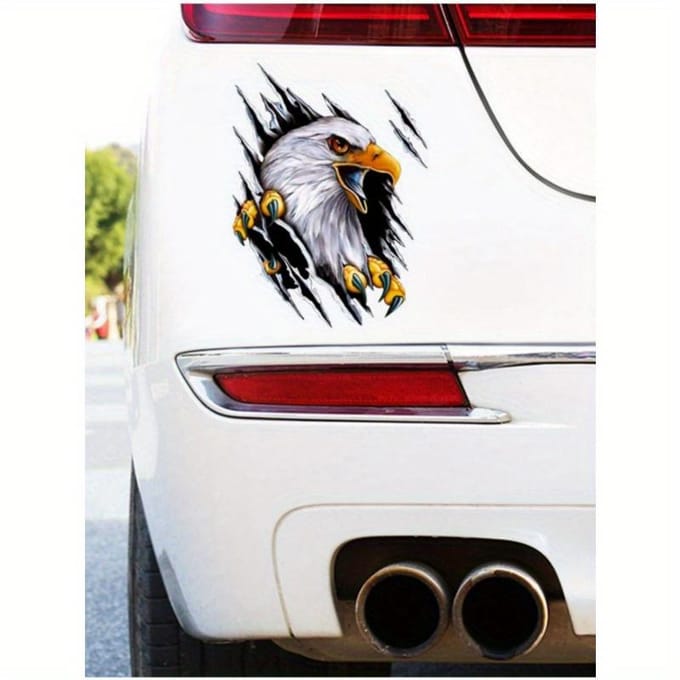 Autocollant de voiture avec impression d'aigle one-size multicolore